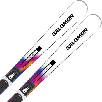 Sjezdové lyže Salomon Addikt Pro 66 + Mi12 Gw F80 - White/Race Blue/Rhodamine 163