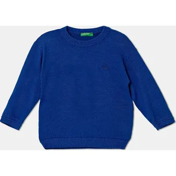 Dívčí svetr Dětský bavlněný svetr United Colors of Benetton 120YG100X.P.seasonal modrá 55X, vel. 90