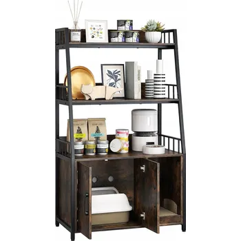 Knihovna Regál Costway 80 cm x 132 cm x 40 cm, odstíny hnědé