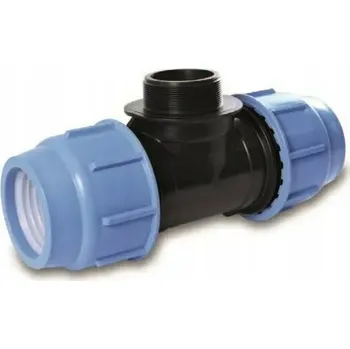 Vodovodní potrubí T-rozdělovač PE s vnějším závitem 25-3/4" M-25 BLUE SEAL PN16