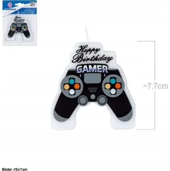 Dortová svíčka Narozeninová svíčka PAD HRÁČ hry dekorace na dort narozeniny game EF