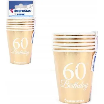 Party nádobí 60. Narozeniny Anglické zlacené papírové kelímky
