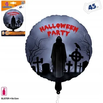 Balónek Černý halloweenský balónek Duch, 45 cm