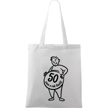 Zase o rok tlustší 50 - Taška bavlněná - 42 x 38 cm ( Bílá )