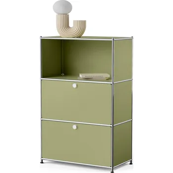 Komoda 719179 - Tchibo - Kovová komoda »Cn3« se 2 přemístitelnými výklopnými dvířky - barva: zelená