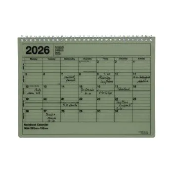 Diář MARK'S 2026 Tischkalender, M // Khaki (EN)