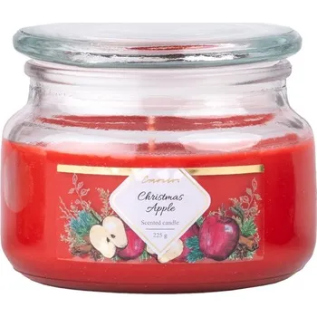 Svíčka Emocio Christmas Apple – vonná svíčka ve skle 100×79 mm se skleněným víčkem
