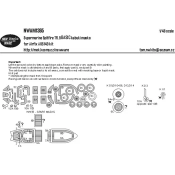 Plastikový model New Ware 1/48 Mask Supermarine Spitfire TR.9 BASIC (AIRFIX)