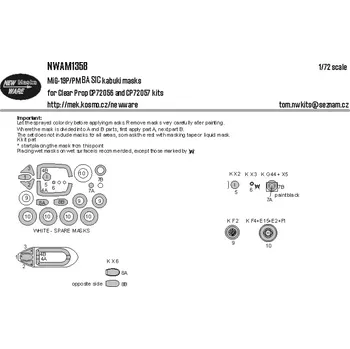 Plastikový model New Ware 1/72 Mask MiG-19P/PM BASIC (CL.PROP)