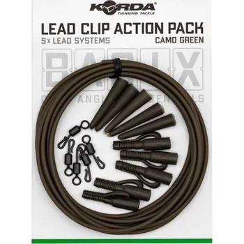5ks - Sada Závěsek Korda Basix Lead Clip Action Pack