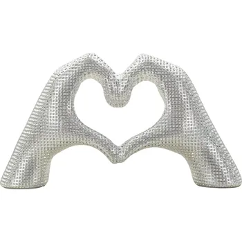Dekorace Hands Lover 25 cm stříbrná