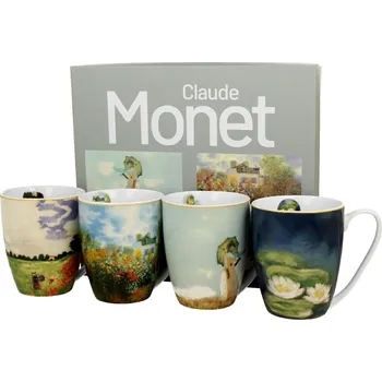 Sada 4 ks porcelánových hrnků Claude Monet 350 ml vícebarevná