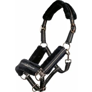 Stájová ohlávka HKM Rosegold, Full - Tmavě zelená - Rosegold