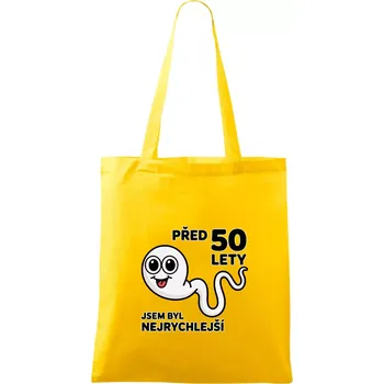 Před 50 lety jsem byl nejrychlejší - Taška bavlněná - 42 x 38 cm ( Žlutá )