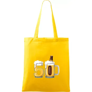 Padesátka v pivu s lahváčem - Taška bavlněná - 42 x 38 cm ( Žlutá )