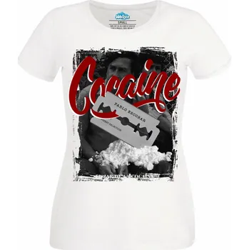 Dámské tričko Dámské tričko Pablo Escobar El Zar De La Cocaína (Skladem XS-4XL) (Velikost: L, Barva: Bílá)