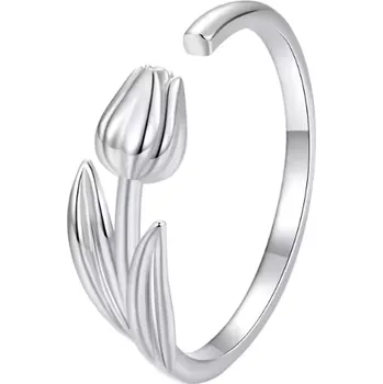 Náušnice For Silver Otevřený prsten ve tvaru tulipánu - Stříbro 925