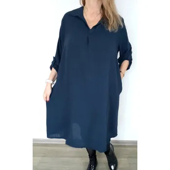 Dámské šaty Made in Italy Dámské šaty ERIKA UNI, barva modrá