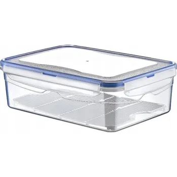 Dóza na potraviny NÁDOBA NA POTRAVINY S VÍKEM, TĚSNĚNÍM A MŘÍŽKOU DO LEDNICE 2.6L