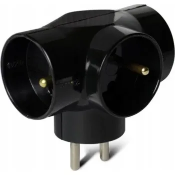 Elektrická zásuvka Elektrická Zásuvka rozbočka DPM černá
