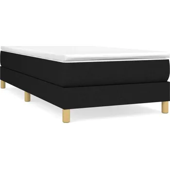 Postel Kontinentální postel černá s matrací 90x200 cm a ochrannou vrstvou (topper)