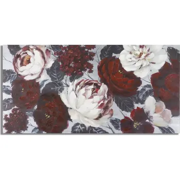 Obraz Obraz Flower Darkback 120x60 cm červeno-bílý