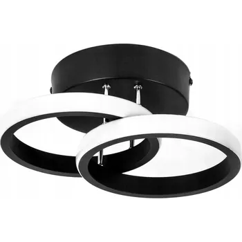 ZÁVĚSNÉ STROPNÍ SVÍTIDLO ČERNÉ STROPNÍ SVÍTIDLO LED LOFT 2 KRUHY 25CM TEPLÁ BARVA