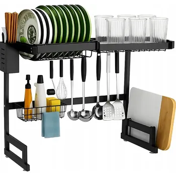 Odkapávač na nádobí Dvoupatrový odkapávač na nádobí s držákem na prkénko