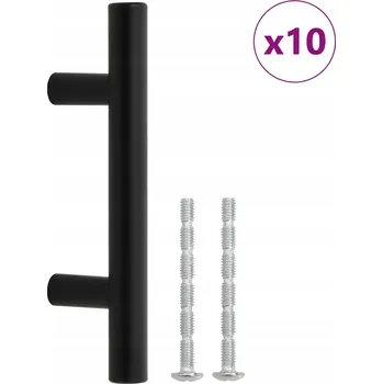 Nábytkové kování Nábytková úchytka T z nerezové oceli, černá, 100x32 mm, se závitem