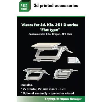Plastikový model S.B.S model 1/35 Visors for Sd. Kfz.251 D 'Flat type'