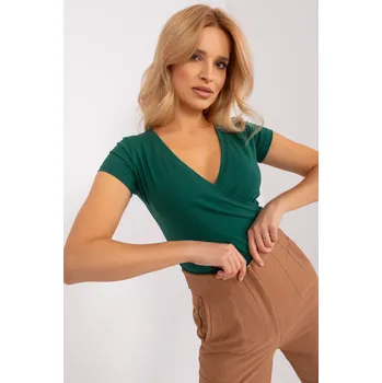 Dámské tričko RUE PARIS Dámské tričko Lina tmavě zelené Velikost: M