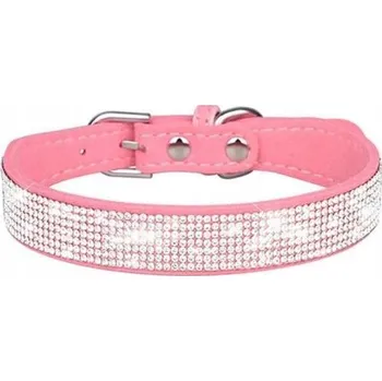 Obojek pro psa Obojek pro pro psa kočku lesklý růžový nastavitelný z PU kůže velikost XXS
