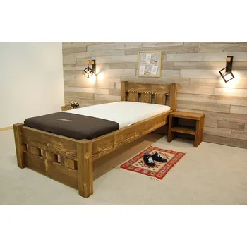 Ložnicová sestava Drásaná postel Bruno rozměr 80x200 povrchová úprava OSMO - č. 3118 - Granit