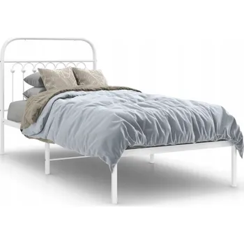 Postel Bílý ocelový rám postele 196x95x100 cm s prostorem 30 cm