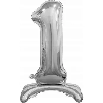 Fóliový balónek číslice 1 stojící stříbrný 74 cm 1 Ks