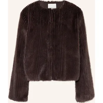 Dámský blejzr Ichi Dámská Bunda Z Umělé Kožešiny Ihcikora, tmavě hnědá, 44