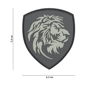 Nášivka Gumová nášivka 101 Inc znak Dutch Lion - šedá