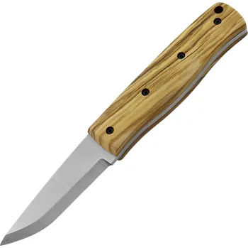 kapesní nůž Brisa PK70Fx - Olivové dřevo 12C27 Scandi Pouzdro Bobtail 80 Kůže BR-464-66681-1550