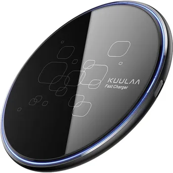 Bezdrátová nabíječka / nabíjecí podložka KUULAA Qi - 15W - skleněná - černá