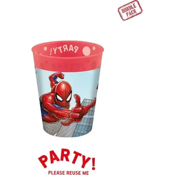 Party dekorace Plastové kelímky znovupoužitelné Spiderman 250ml - 4ks