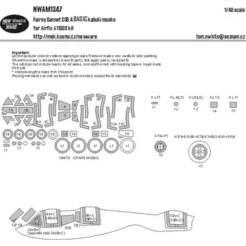 Plastikový model New Ware 1/48 Mask Fairey Gannet COD.4 BASIC (AIRF)