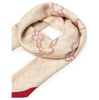 Šála Tommy Hilfiger Šál Chain Silk Large Scarf AW0AW18277 Červená OS