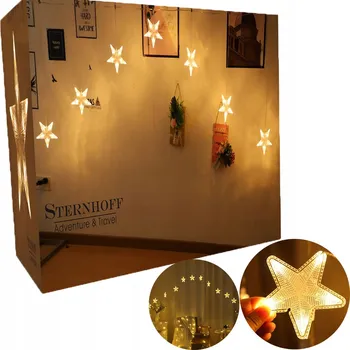 Vánoční dekorace GIRLANDA 70 LED ZÁVĚS SNĚHOVÉ VLOČKY BÍLÁ STUDENÁ