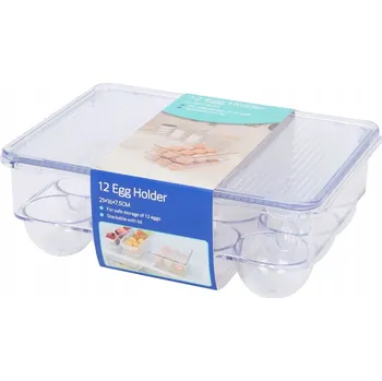 Dóza na potraviny Nádoba na vejce 12 Ks s víkem 21 x 16 x 7,5 cm, certifikováno pro styk s potravinami