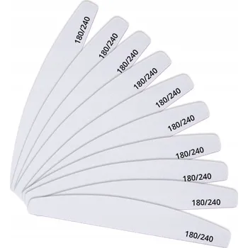 Papírové pilníky půlměsíc Allepaznokcie 180/240 10 kusů bílé
