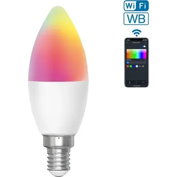 Žárovka INTELIGENTNÍ LED ŽÁROVKA WB C37 E14 Wi-Fi 6,5W RGB REGULACE + TEPLOTA SVĚTLA 2700K-6500K
