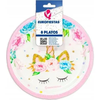 Talíř 18cm Papírový talíř s jednorožcem