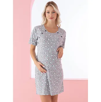 Těhotenské noční prádlo Těhotenská noční košile Grey Panda