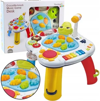 Hračka pro nejmenší Interaktivní vzdělávací stolek s hudbou a krokodýlí paličkou