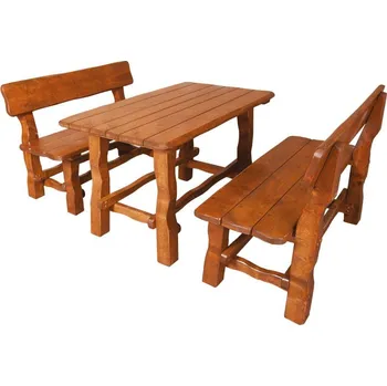 Zahradní nábytek Zahradní set MO 211 - 120 cm moření výběr povrchové úpravy Ořech